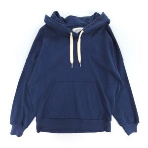 OUTERKNOWN Second Spin Slouchy Hoodie Organic Fleece Sweatshirt Navy Athleisure